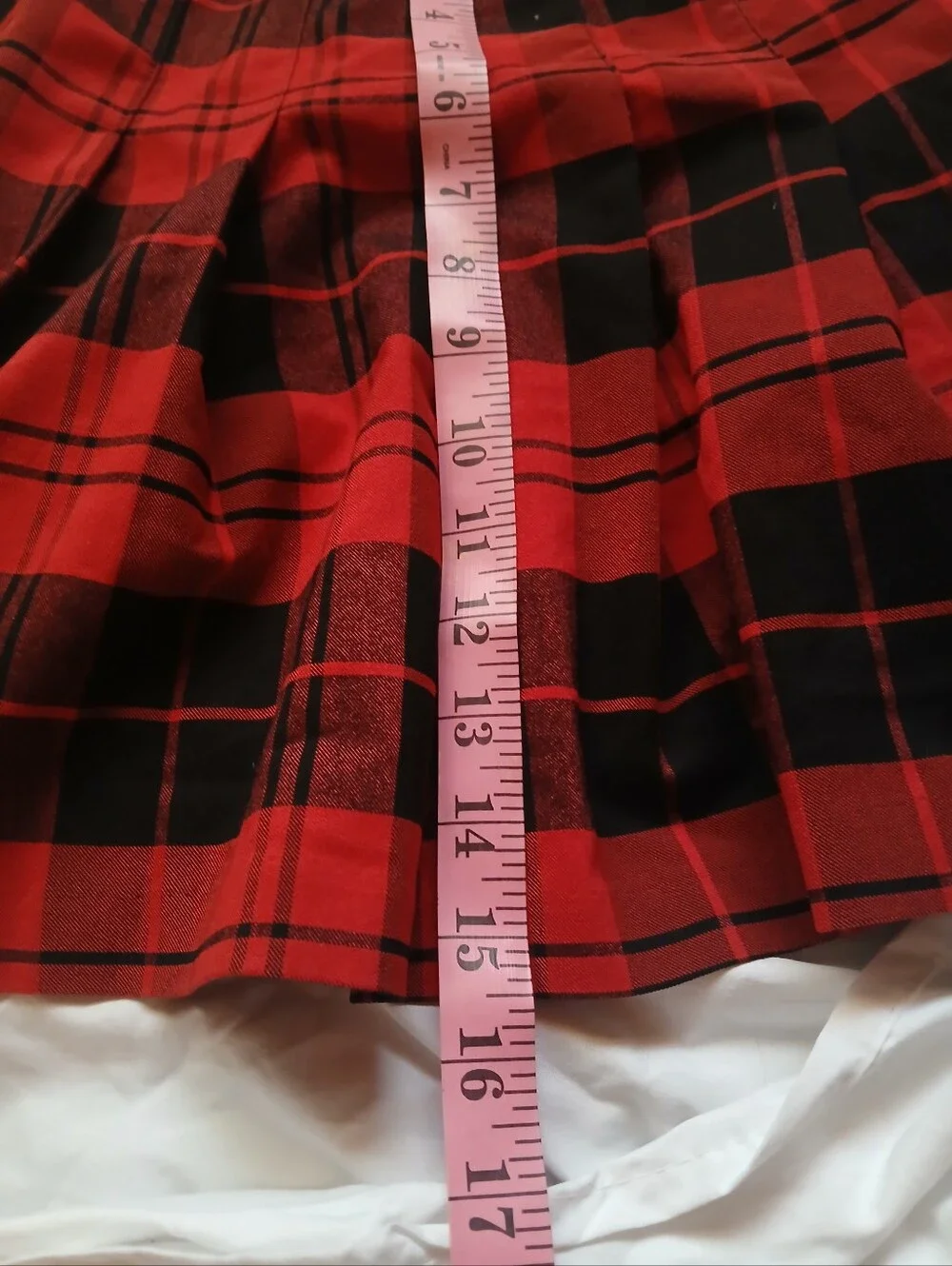 Love Tree Red and Black Plaid Pleated Skirt